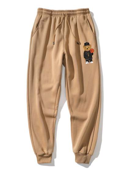 Basketball Bear Print Jogger Pants-Mitchell Shoes