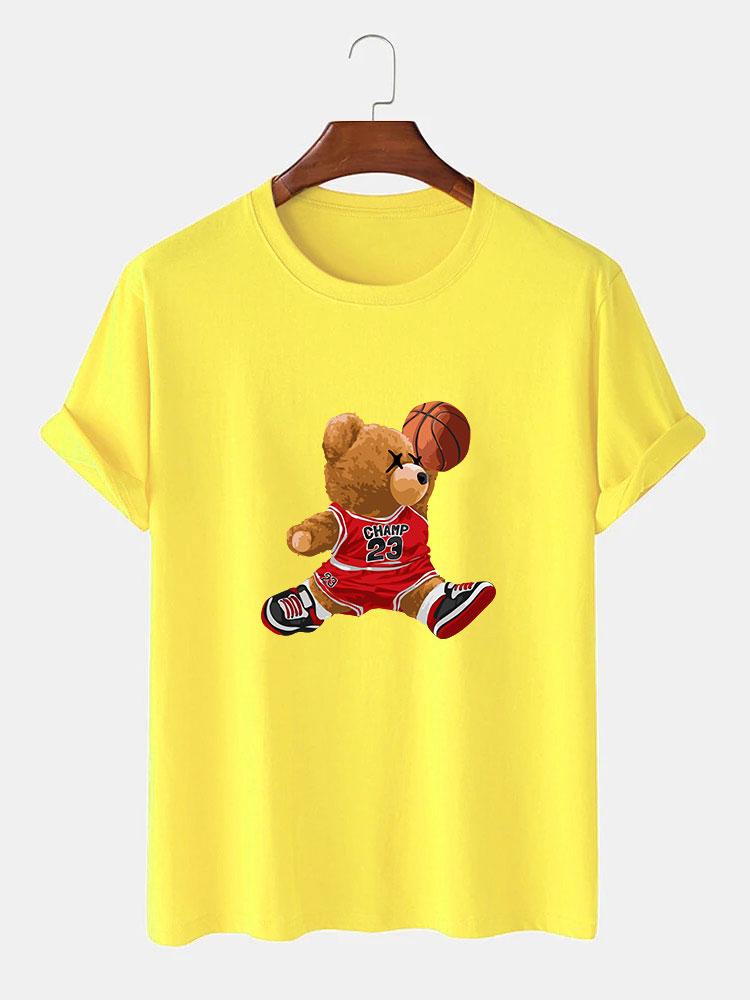 Basketball Player Bear Print T-Shirt-Mitchell Shoes