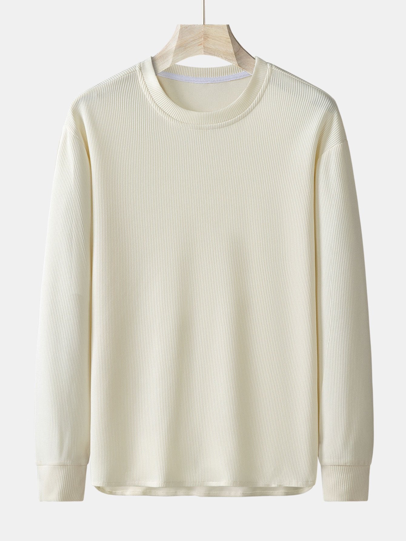 Long Sleeve Relax Fit Knit Ribbed T-Shirt-Mitchell Shoes