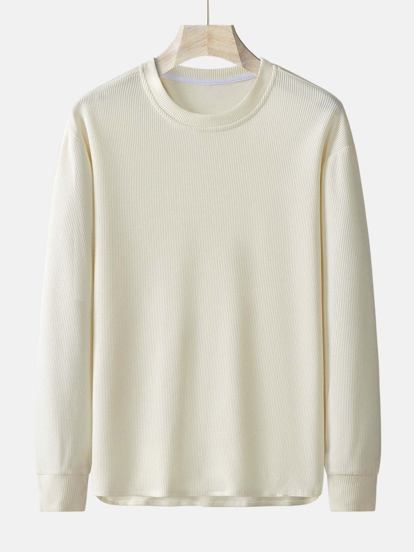 Long Sleeve Relax Fit Knit Ribbed T-Shirt-Mitchell Shoes