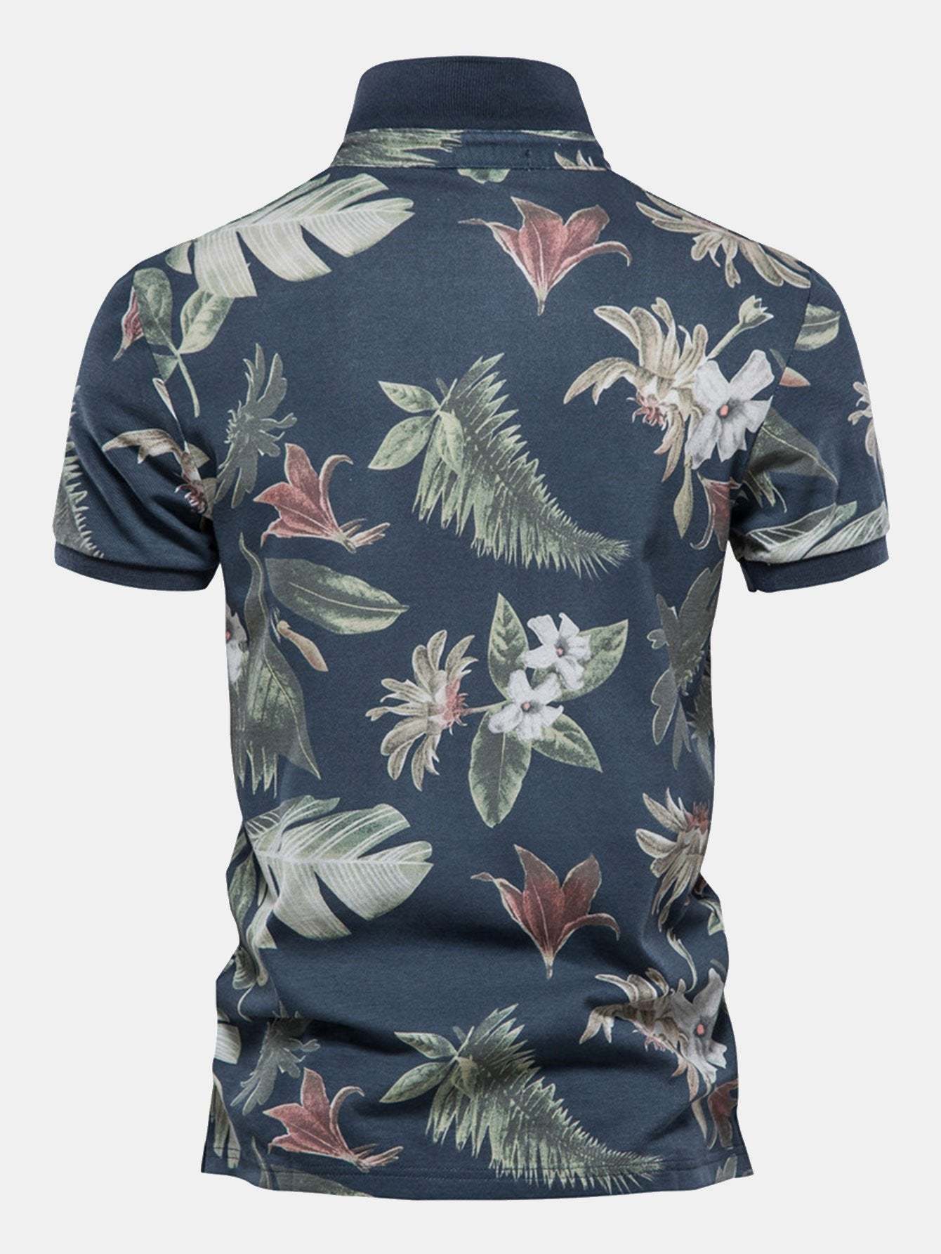 Tropical Print Polo Shirt-Mitchell Shoes