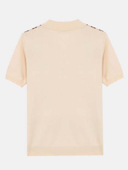 Striped Short Sleeve Sweater Polo-Mitchell Shoes