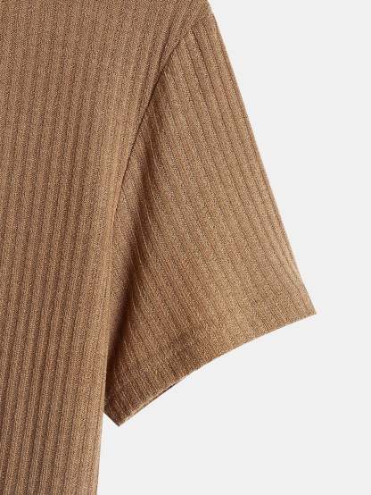 Muscle Fit Ribbed Henley Shirt-Mitchell Shoes