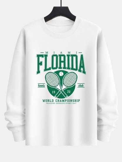 Florida Tennis Print Relax Fit Sweatshirt-Mitchell Shoes