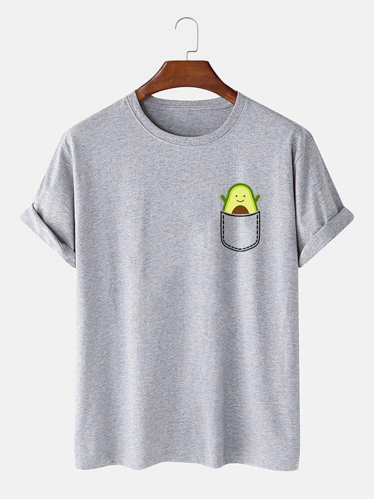 Pocket Avocado Print T-Shirt-Mitchell Shoes