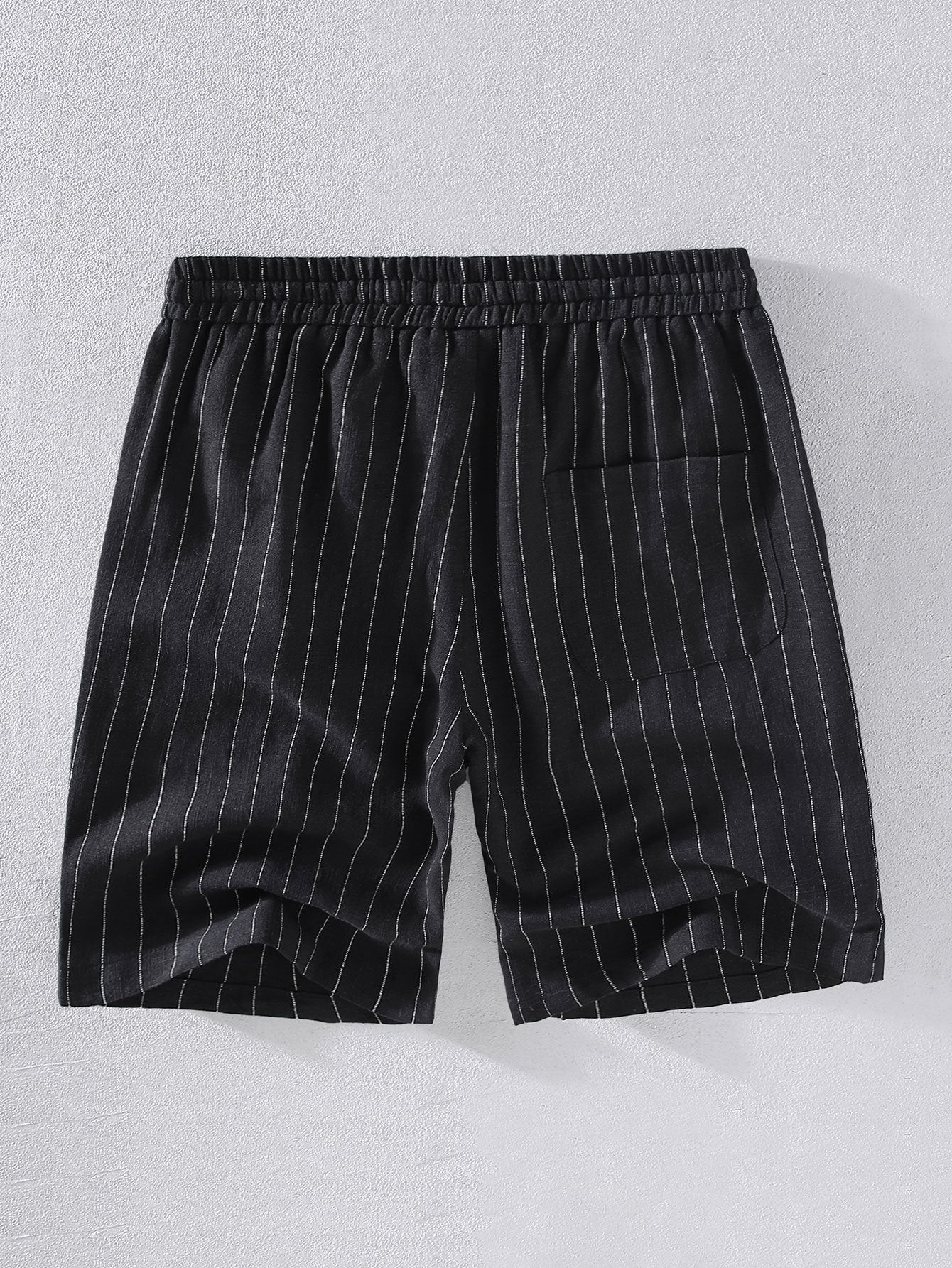 Linen Cotton Blend  Striped Shorts-Mitchell Shoes