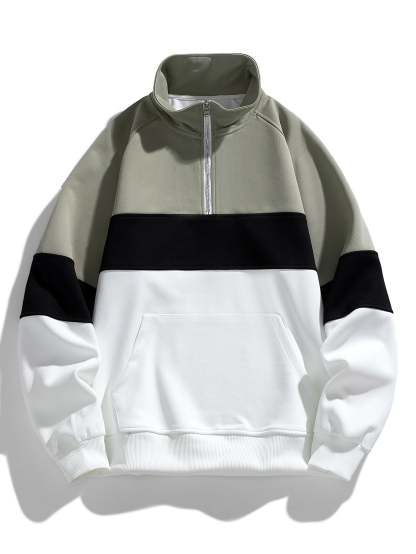 Color Block Quarter Zip Sweatshirt-Mitchell Shoes