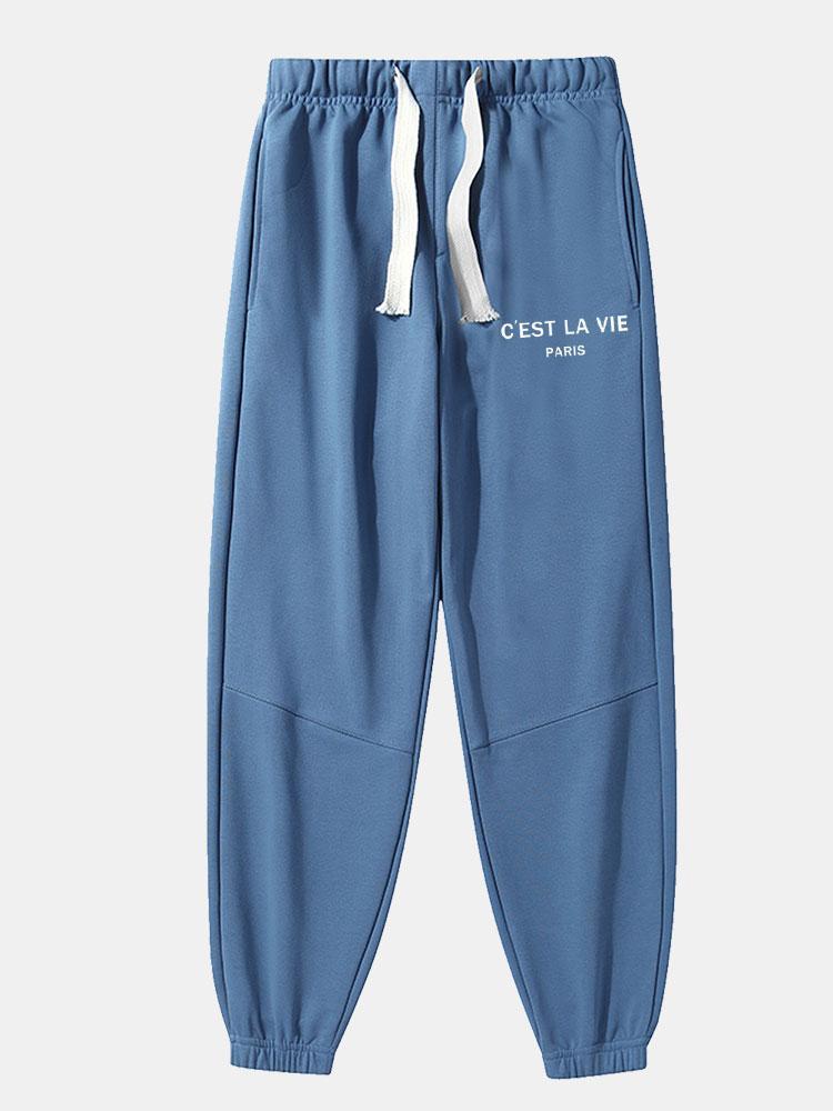 Paris Print Cotton Blend Jogger Pants-Mitchell Shoes