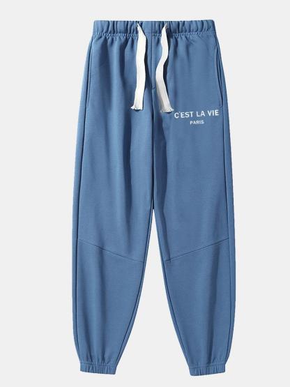 Paris Print Cotton Blend Jogger Pants-Mitchell Shoes