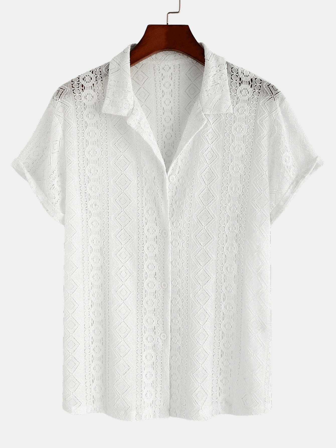 Geometry Textured Cuban Shirt-Mitchell Shoes