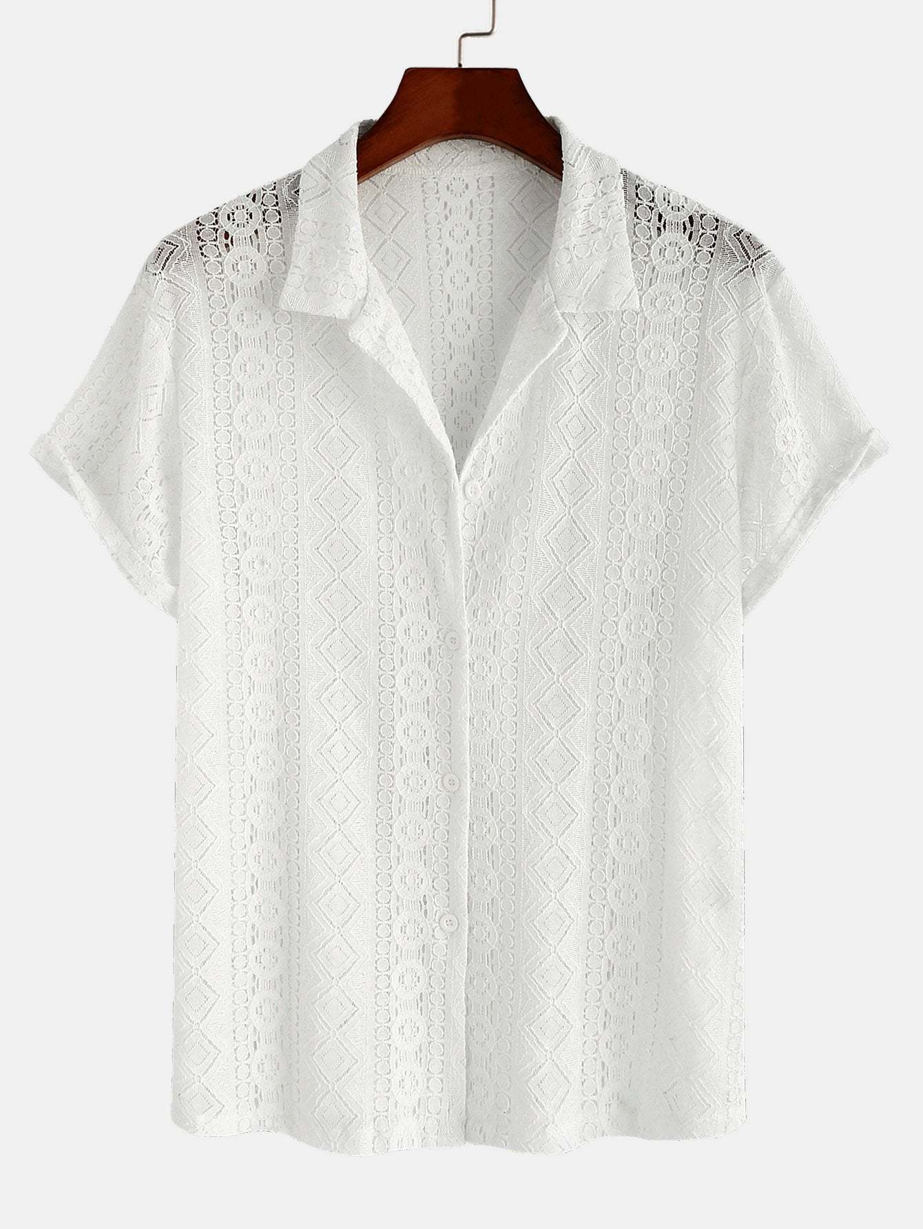 Geometry Textured Cuban Shirt-Mitchell Shoes