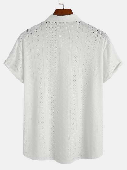 Jacquard Textured Button Up Shirt-Mitchell Shoes