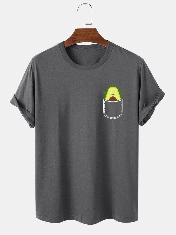 Pocket Avocado Print T-Shirt-Mitchell Shoes