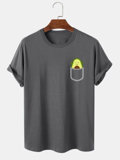 Pocket Avocado Print T-Shirt-Mitchell Shoes