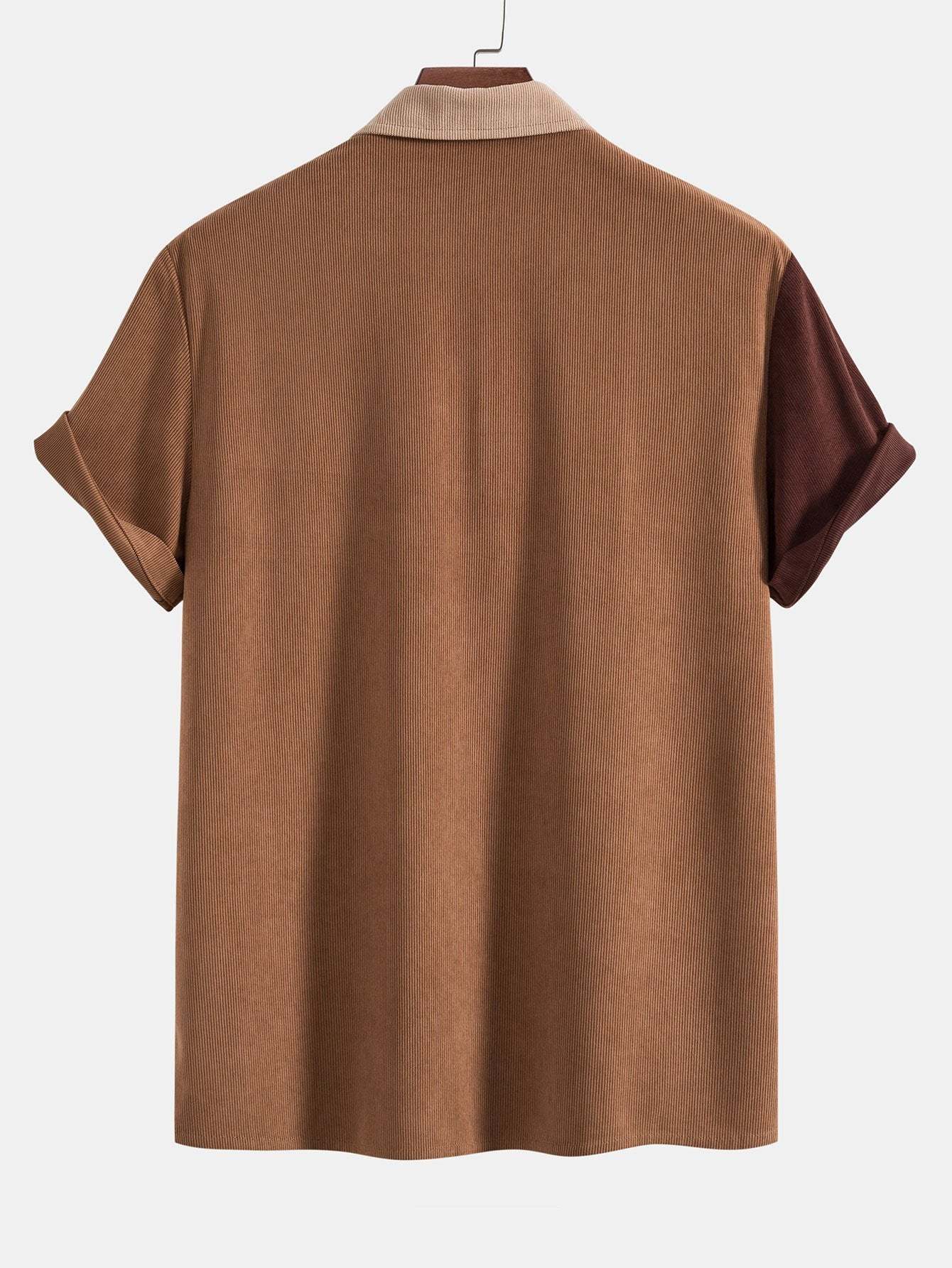 Color Block Corduroy Polo Shirt-Mitchell Shoes
