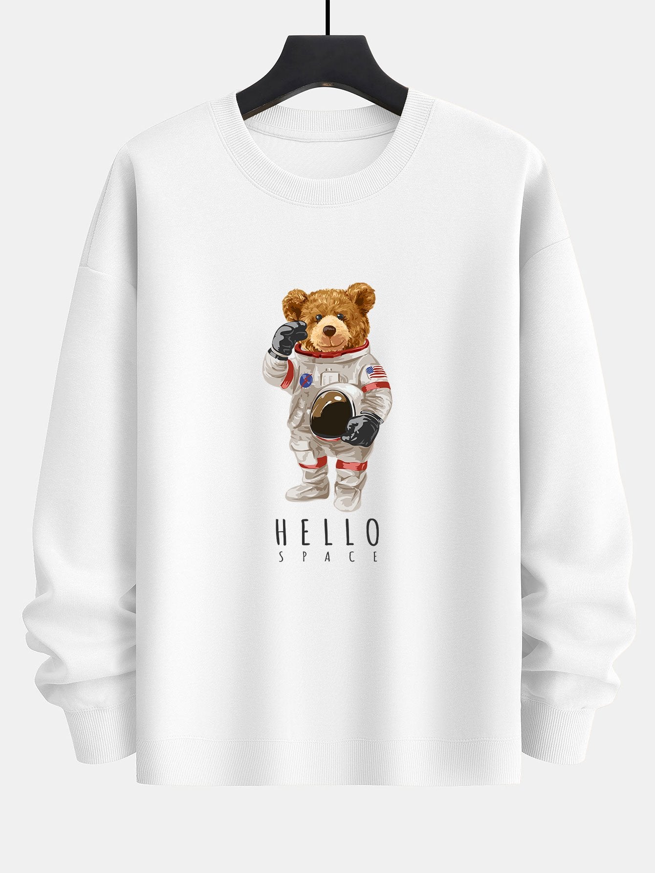 Astronaut Bear Print Relax Fit Sweatshirt-Mitchell Shoes