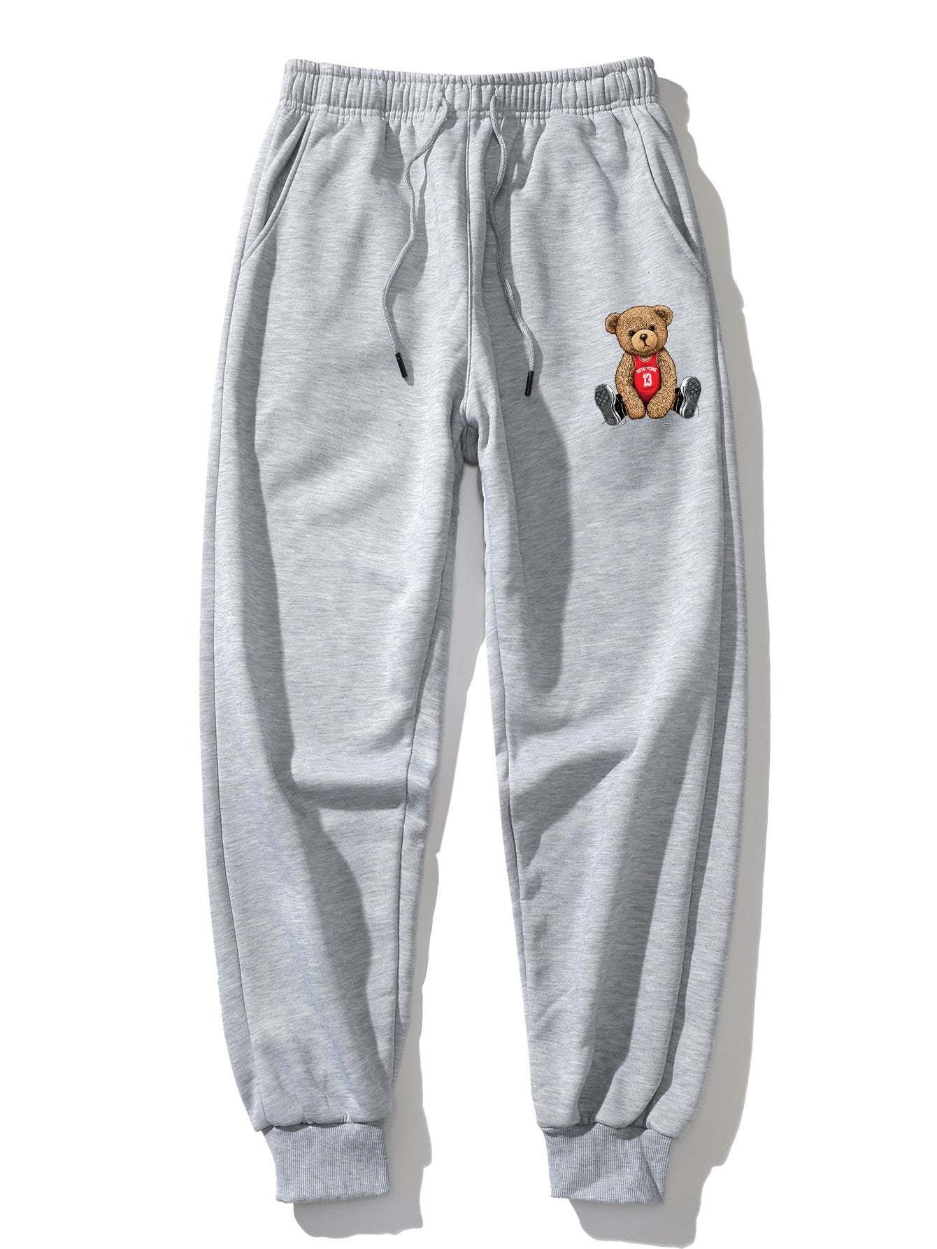 New York Bear Print Jogger Pants-Mitchell Shoes