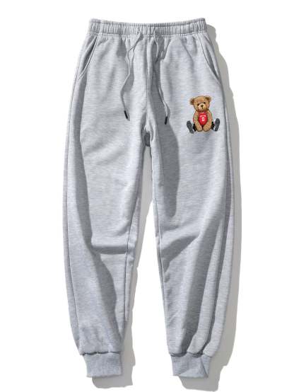 New York Bear Print Jogger Pants-Mitchell Shoes