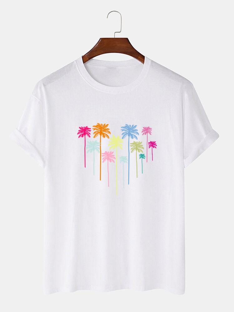 Colorful Palm Tree Print T-Shirt-Mitchell Shoes