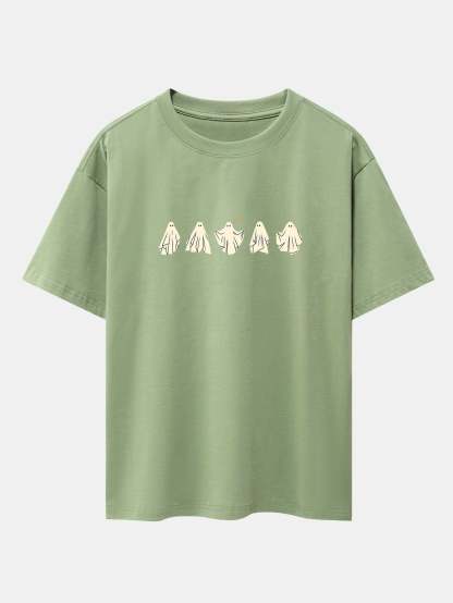 Ghost Print Heavy Weight Drop Shoulder Oversize T-Shirt-Mitchell Shoes