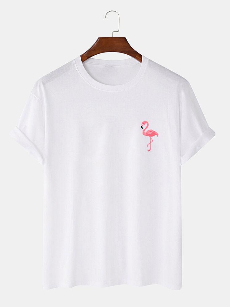 Flamingo Print T-Shirt-Mitchell Shoes
