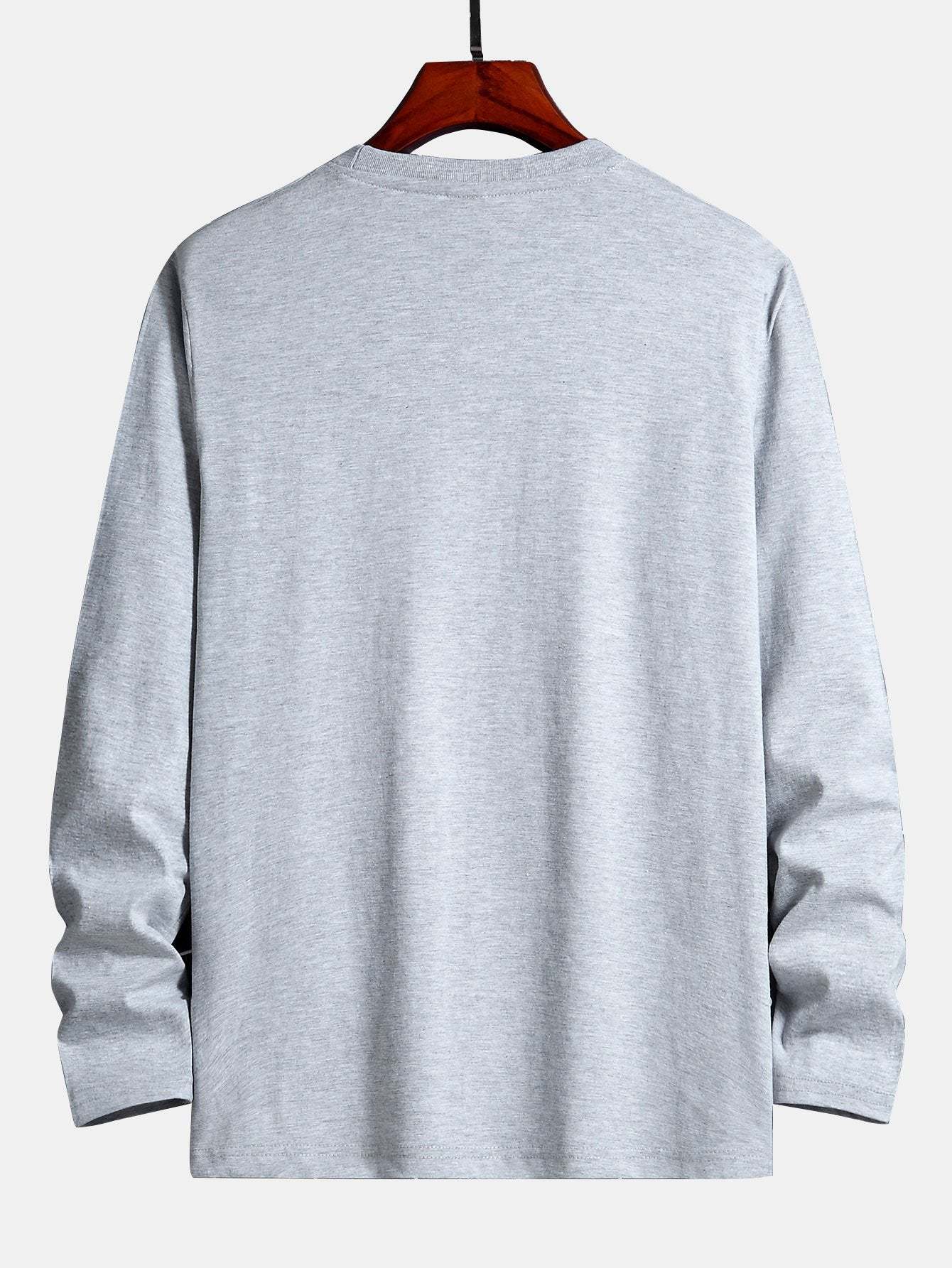 Basic Long Sleeve Cotton T-Shirt-Mitchell Shoes