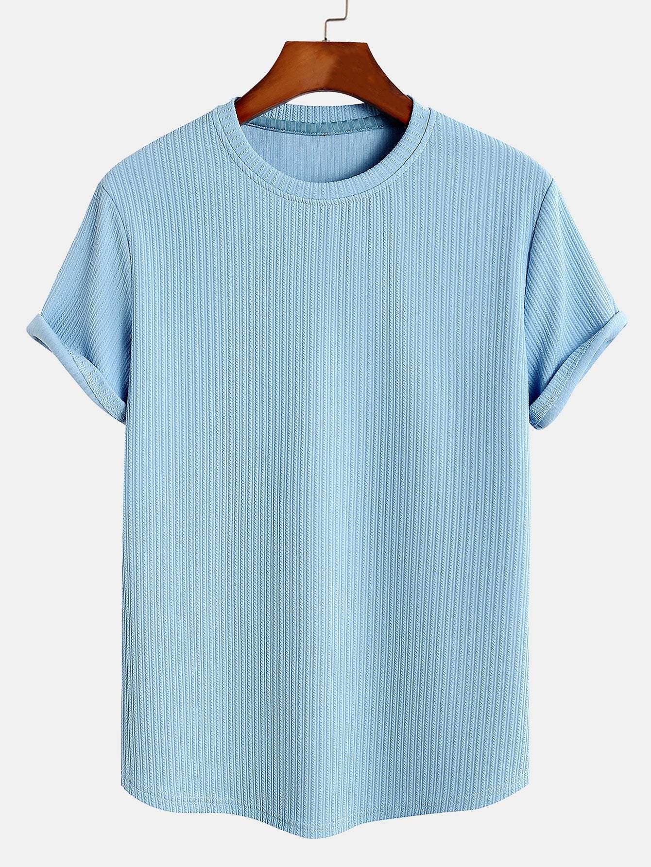 Muscle Fit Arc Hem Ribbed T-Shirt-Mitchell Shoes