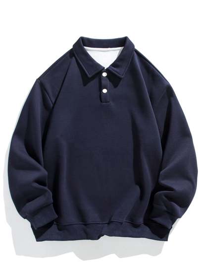 Relax Fit Basic Polo Sweatshirt-Mitchell Shoes