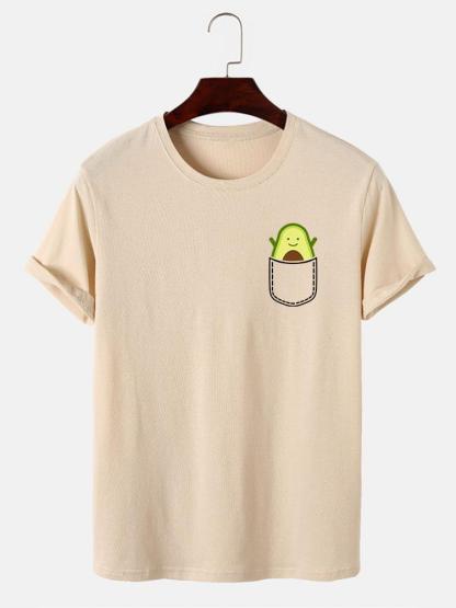 Pocket Avocado Print T-Shirt-Mitchell Shoes