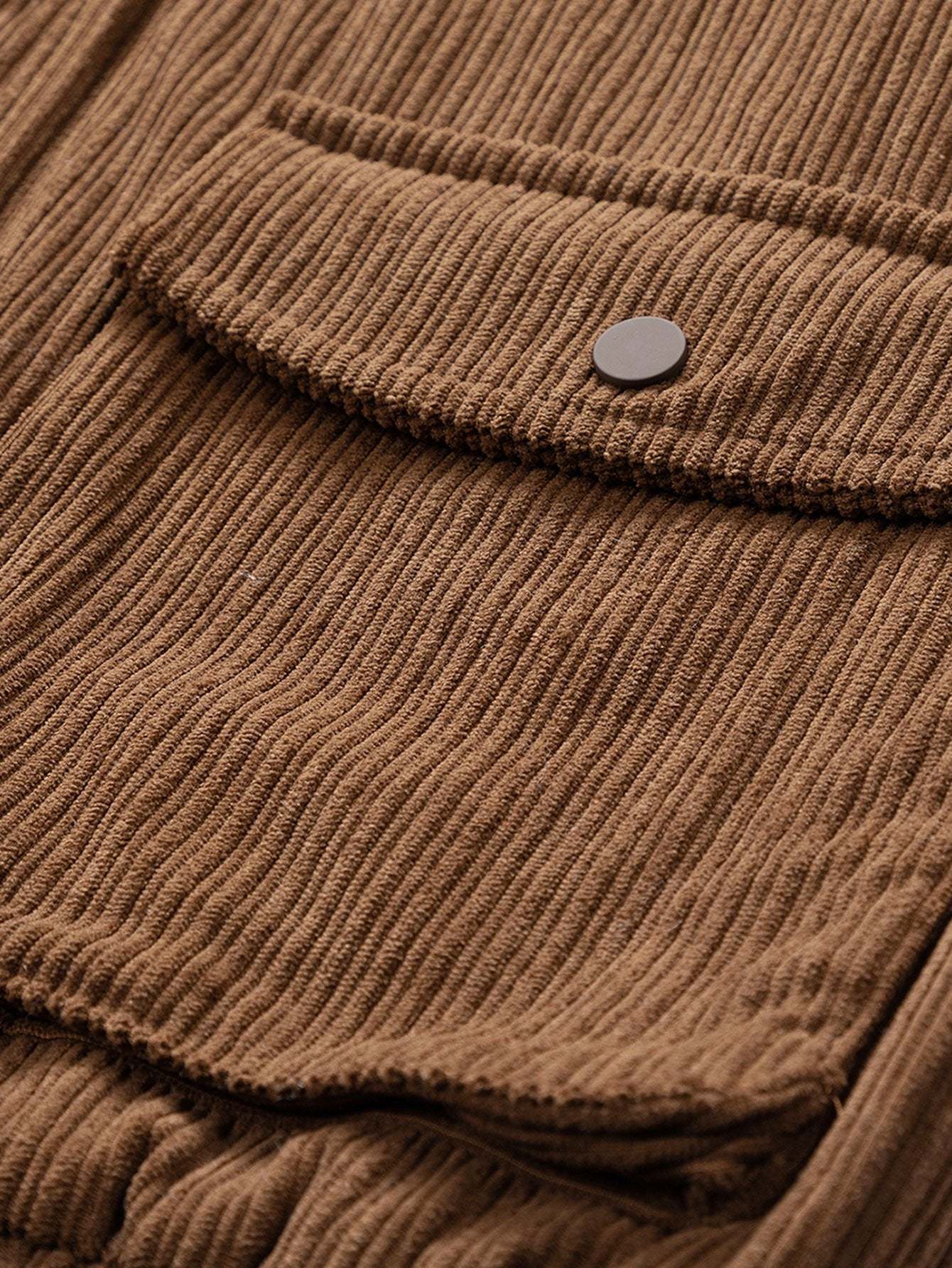 Funnel Neck Zipped Corduroy Jacket-Mitchell Shoes