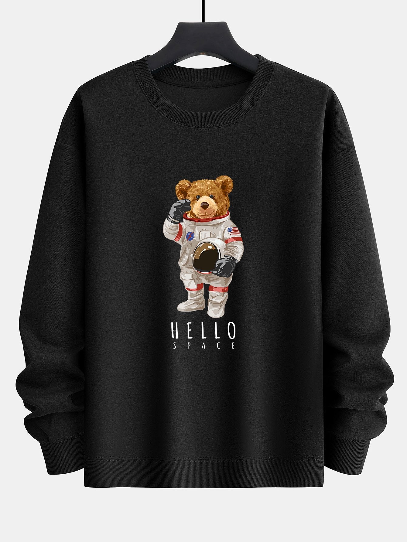 Astronaut Bear Print Relax Fit Sweatshirt-Mitchell Shoes
