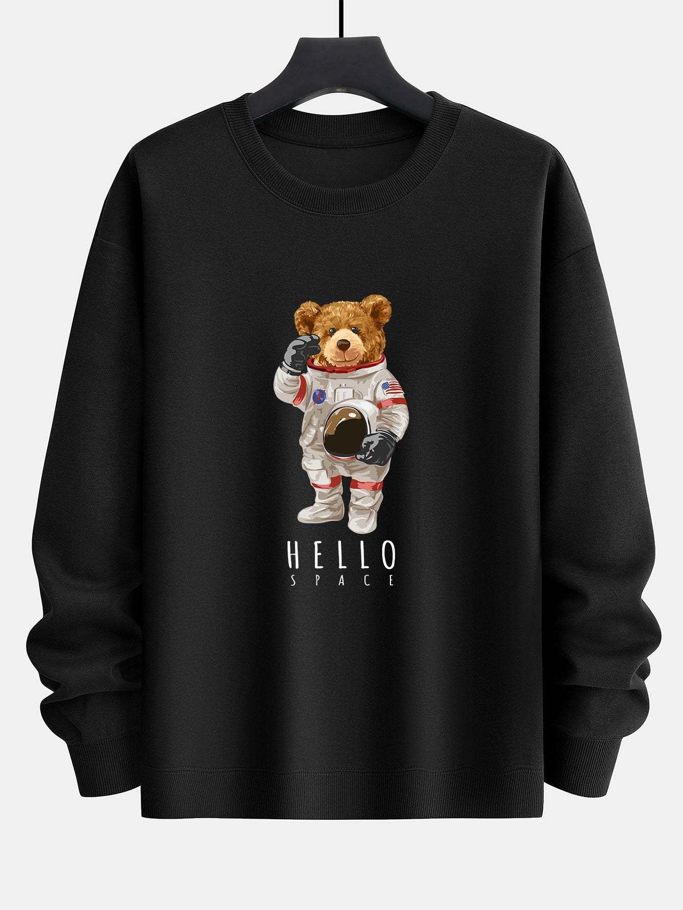 Astronaut Bear Print Relax Fit Sweatshirt-Mitchell Shoes