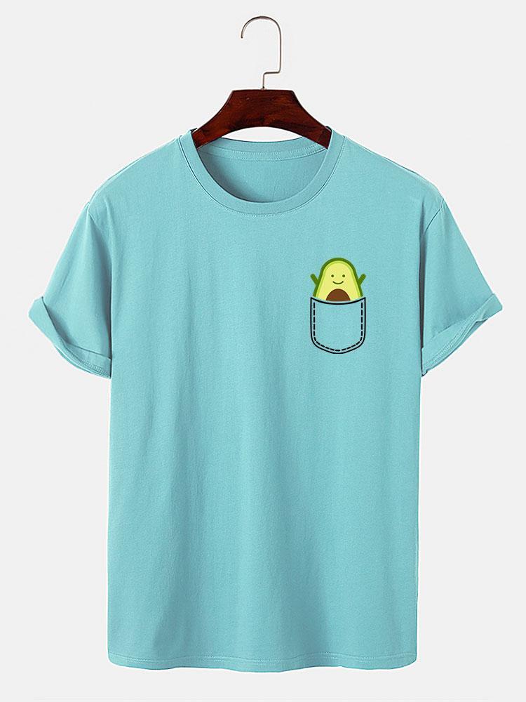 Pocket Avocado Print T-Shirt-Mitchell Shoes