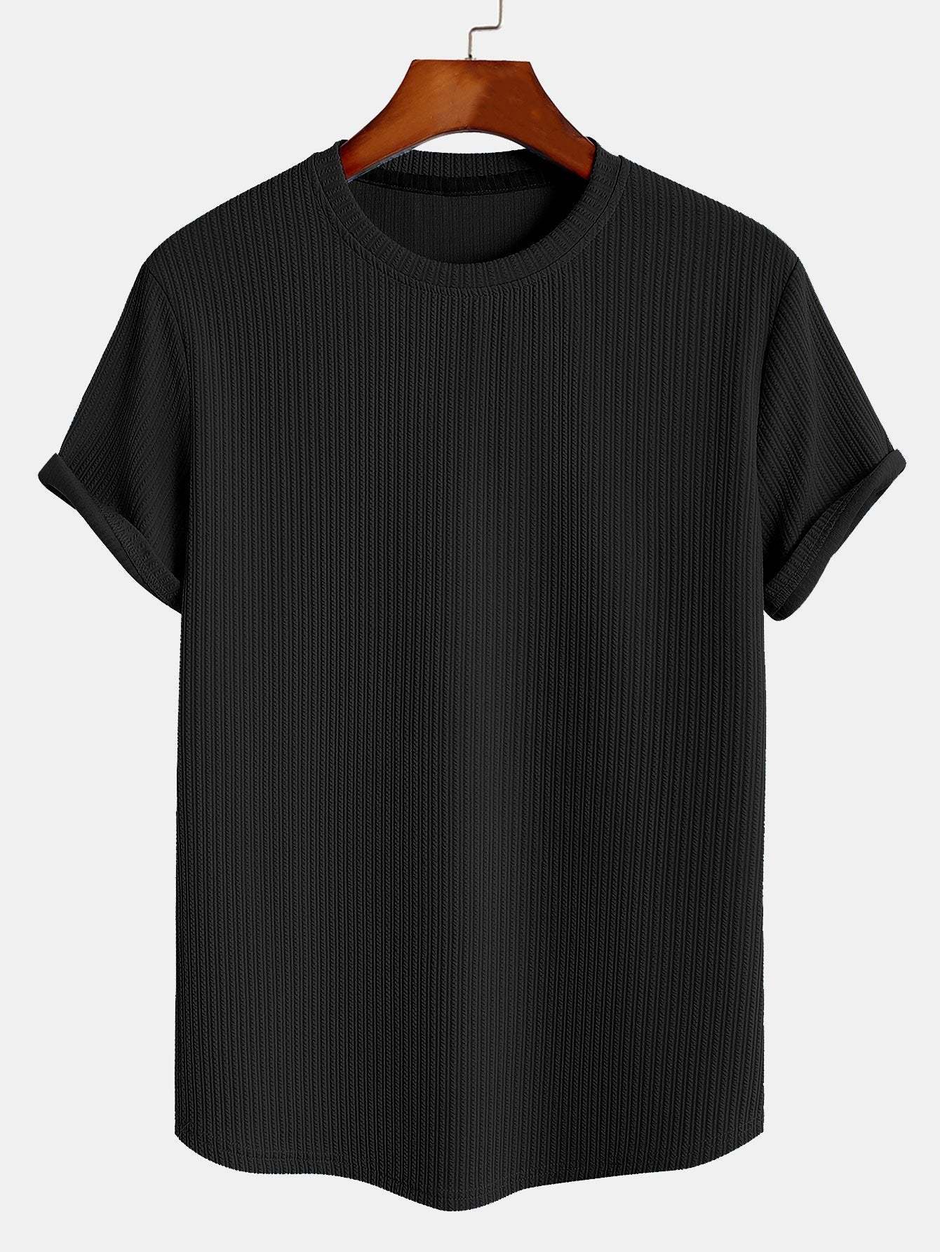 Muscle Fit Arc Hem Ribbed T-Shirt-Mitchell Shoes