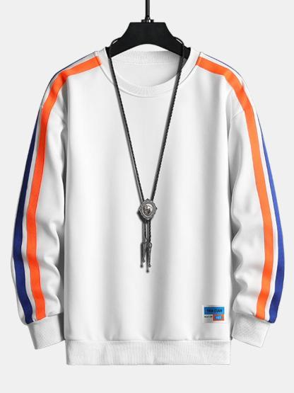 Contrast Webbing Crew Neck Sweatshirt-Mitchell Shoes