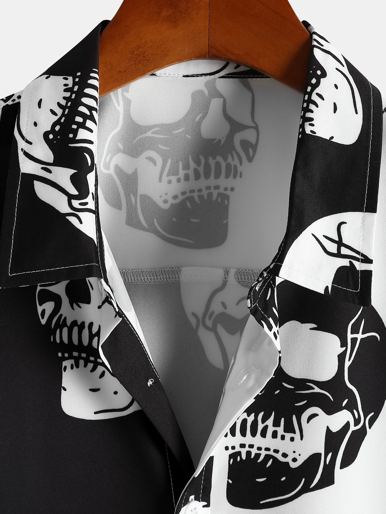 Two Tone Skull Print Shirt-Mitchell Shoes