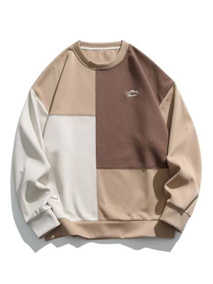 Oversize Color Block Crewneck Sweatshirt-Mitchell Shoes