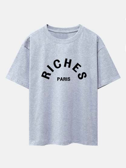 Riches Paris Print Oversize T-Shirt-Mitchell Shoes