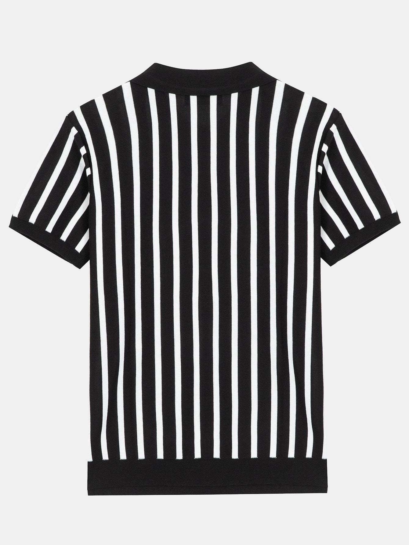 Striped Short Sleeve Sweater Polo-Mitchell Shoes