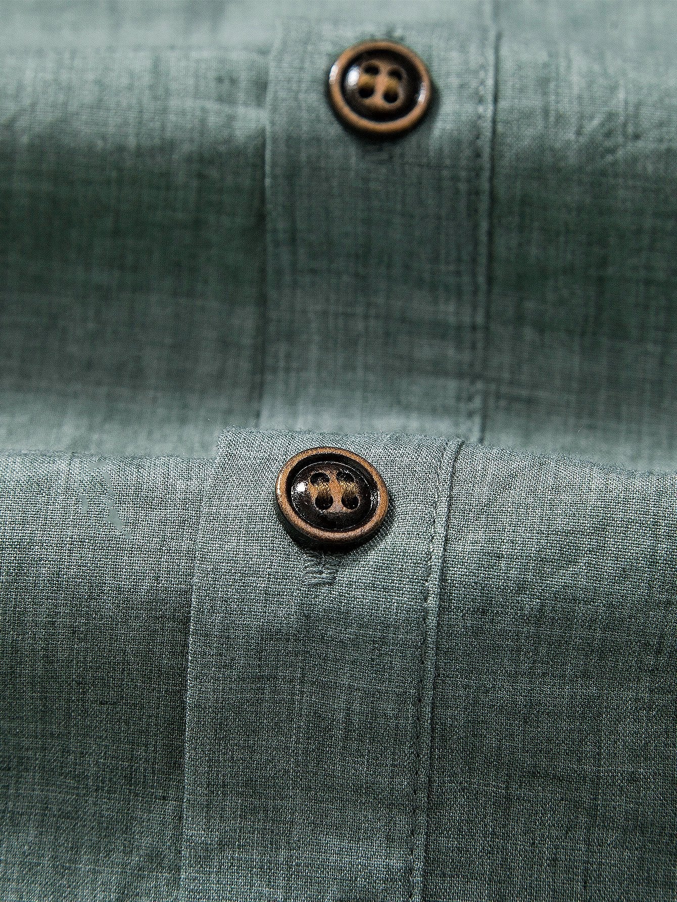 Short Sleeve Half Button Fly Henley Collar Shirt & Straight Leg Linen Pants-Mitchell Shoes