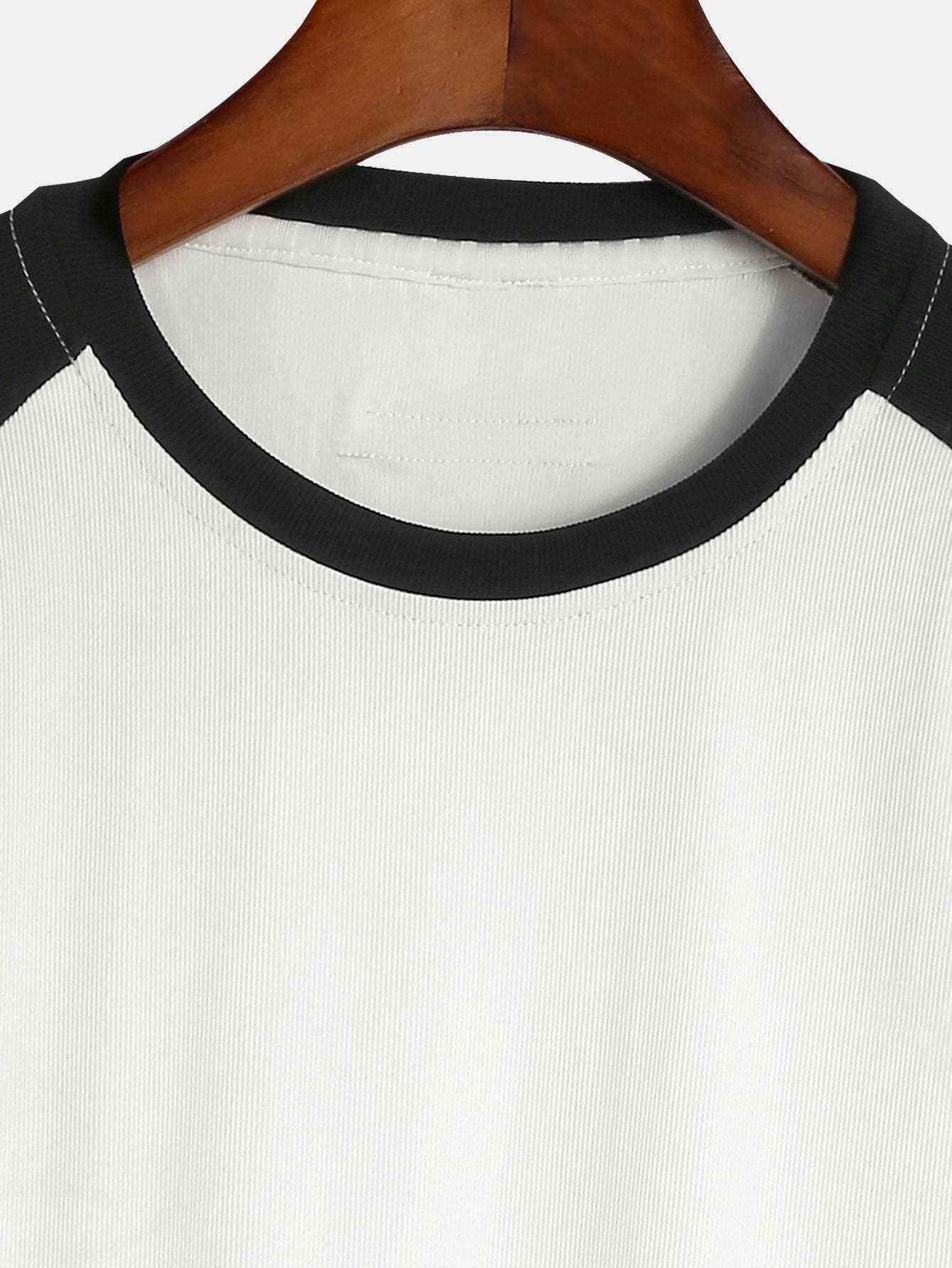 Muscle Fit Paneled Textured T-Shirt-Mitchell Shoes