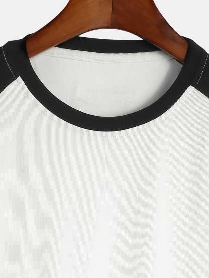 Muscle Fit Paneled Textured T-Shirt-Mitchell Shoes
