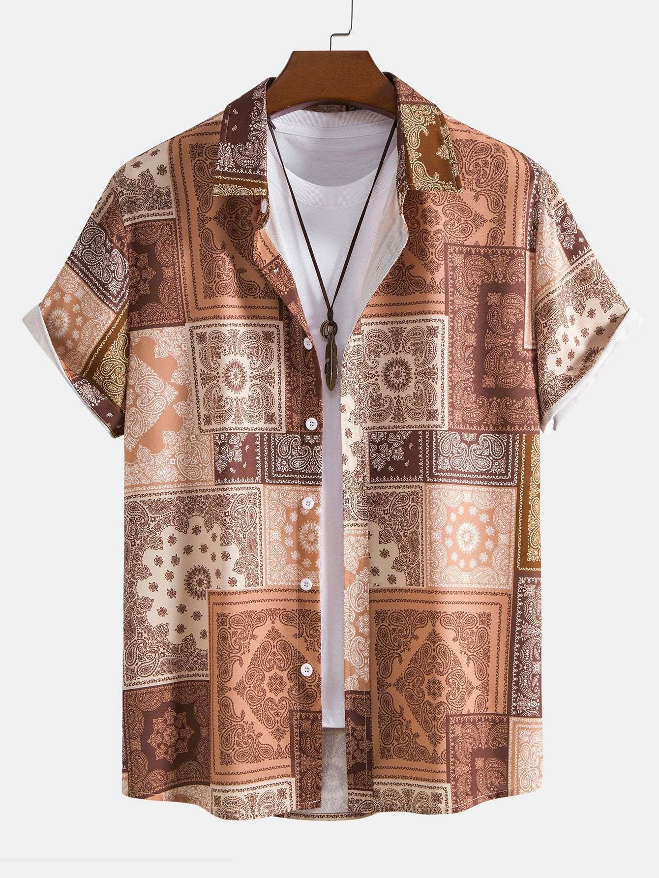 Paisley Patchwork Print Shirt & Shorts-Mitchell Shoes