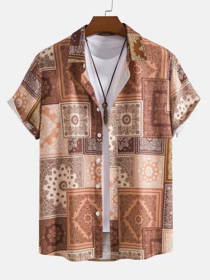 Paisley Patchwork Print Shirt & Shorts-Mitchell Shoes