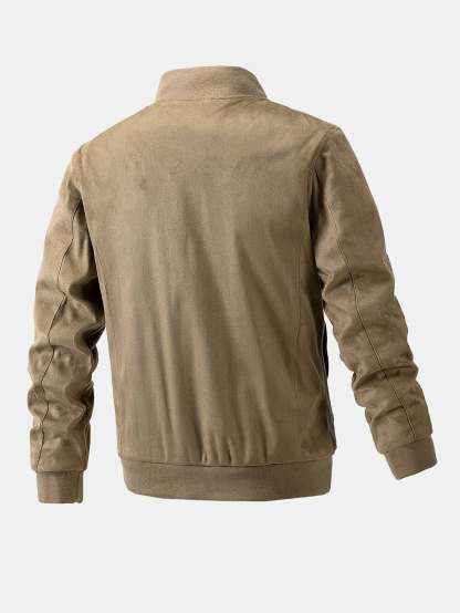 Suede Bomber Jacket With Quilted Liner-Mitchell Shoes