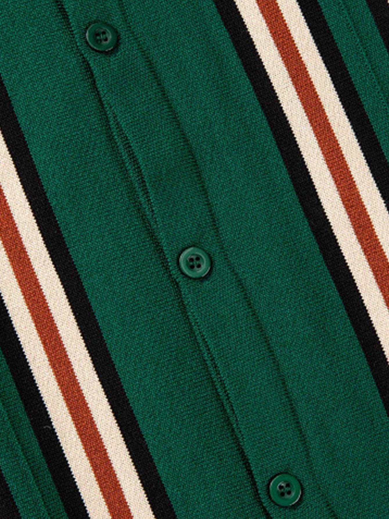Short Sleeve Striped Button Up Sweater Polo-Mitchell Shoes