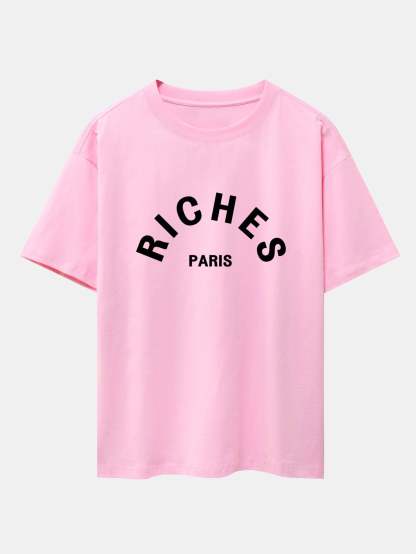Riches Paris Print Oversize T-Shirt-Mitchell Shoes