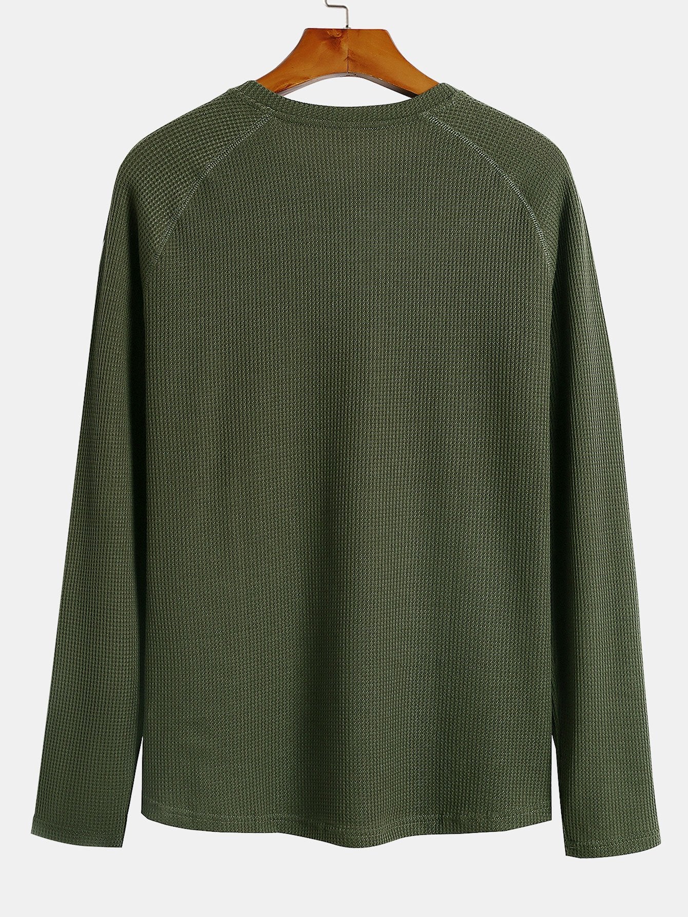 Long Sleeve Arc Hem Waffle Henley Shirt-Mitchell Shoes