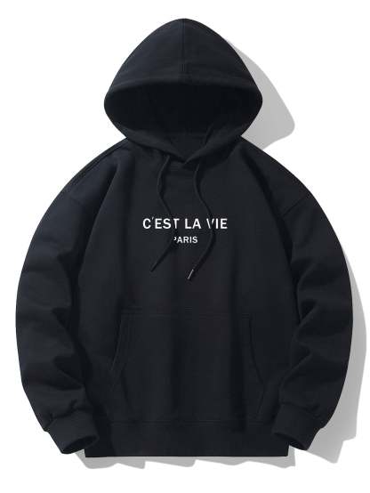 Paris Print Cotton Blend Hoodie-Mitchell Shoes