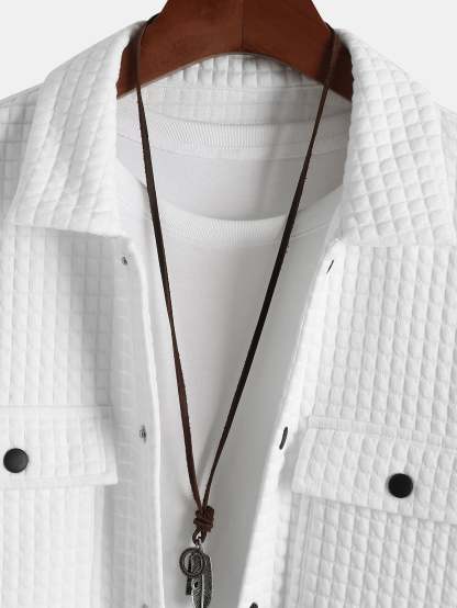 Quilted Jacquard Overshirt-Mitchell Shoes
